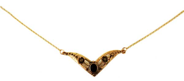 Bronze Necklace Onyx 18 Inch