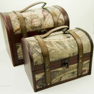 Box Wooden Chest Set Of 2