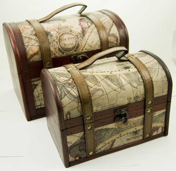 Box Wooden Chest Set Of 2