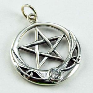 Pendant Silver Star Clear Stone