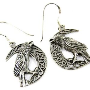 Earring Silver Raven Moon