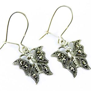 Silver Earring Marcasite Butterfly