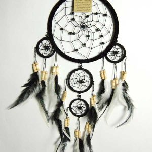 Dream Catcher 4 Circles Black 16cm