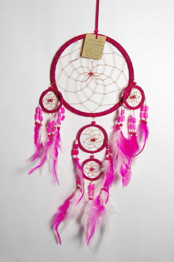 Dream Catcher 4 Circles Pink