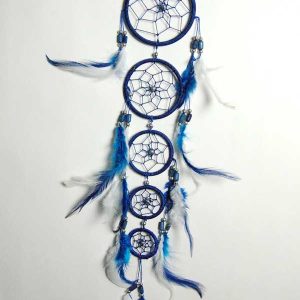 Dream Catcher 5 Circles Blue