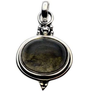 Silver Pendant Oval Labradorite