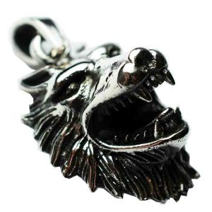 Silver Pendant Wolf Head