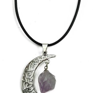 Pendant Moon Amethyst Rough Stone