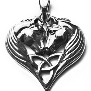 Silver Pendant Unicorn Heart