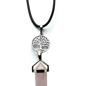 Pendant Fixed Wand Rose Quartz