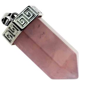 Pendant Wand Rose Quartz 15X35mm