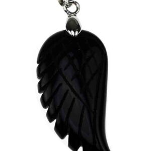 Pendant Wing Obsidian 35mm