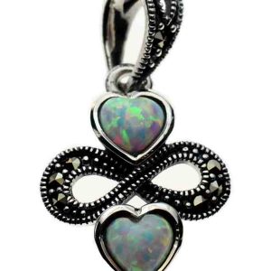 Silver Pendant Marcasite Opal