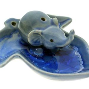 Incense Holder Elephant Blue