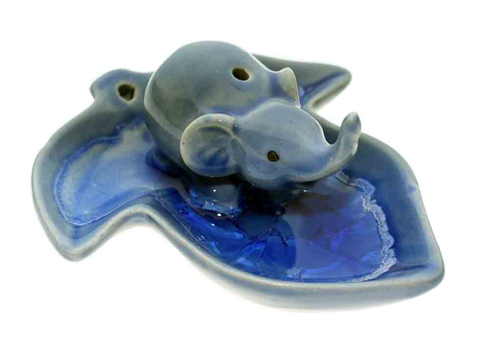 Incense Holder Elephant Blue