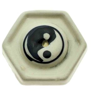 Incense Holder Ying Yang Black