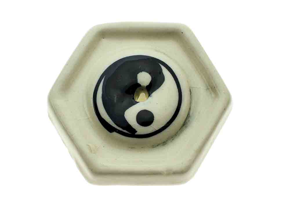 Incense Holder Ying Yang Black