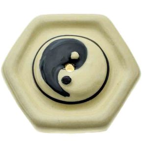 Incense Holder Ying Yang Black 2pcs