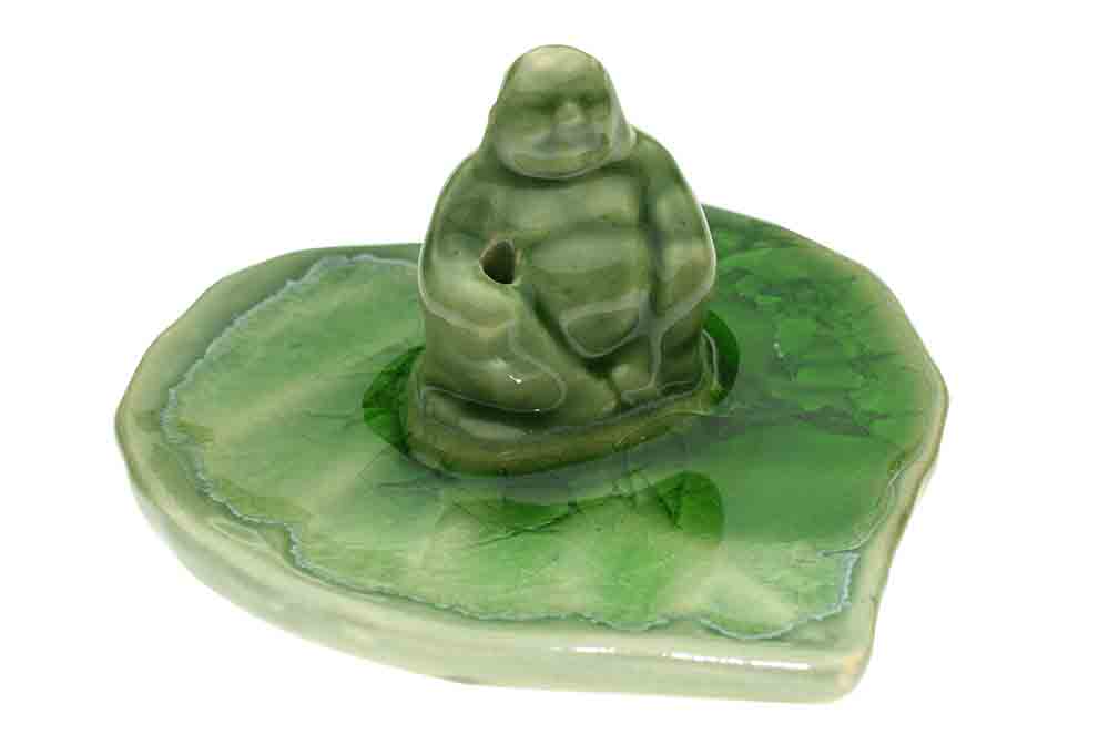 Incense Holder Buddha Green