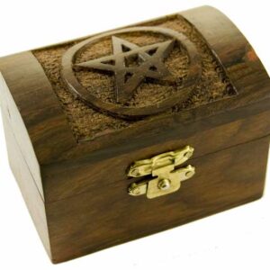 Box Wooden Carved Pentagram