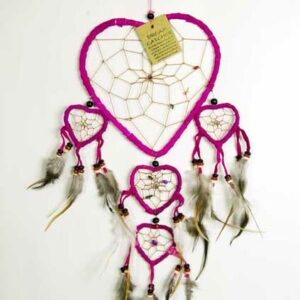 Dream Catcher Pink With Hearts 16CM