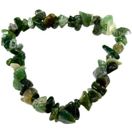 Bracelet Chip Moss Agate 7 Inch