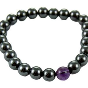 Bracelet Magnetic Hematite Amethyst 8mm