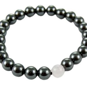 Bracelet Magnetic Hematite Rose Quartz 8mm