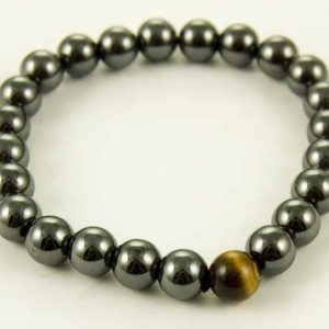 Bracelet Magnetic Hematite Tiger Eye 8mm