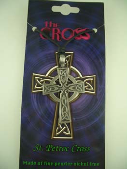 Pendant Pewter St. Petroc Cross