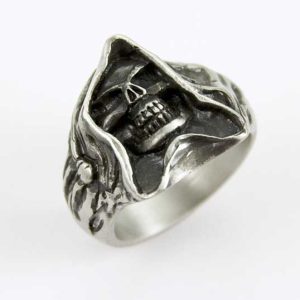 Ring Pewter Reaper Skull Face