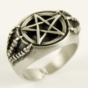 Ring Pewter Pentagram Claw