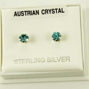 Earring Silver Stud Aqua