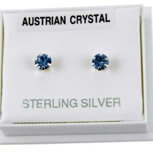 Earring Silver Stud Light Blue