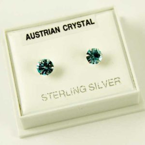 Earring Silver Stud Aqua