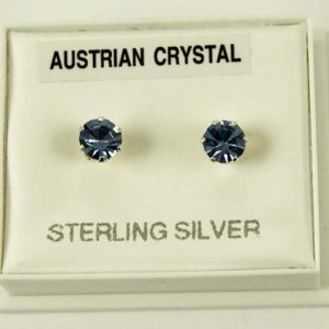 Earring Silver Stud Light Blue