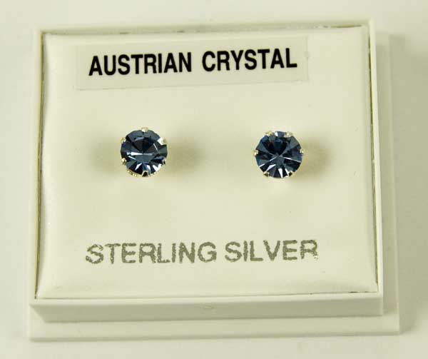 Earring Silver Stud Light Blue