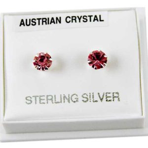 Earring Silver Stud Pink