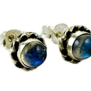 Silver Earring Stud Labradorite