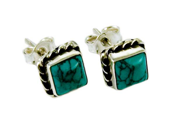 Silver Earring Stud Turquoise