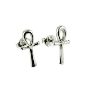 Earring Silver Stud Ankh 13mm