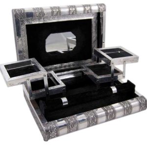 Box Jewellery Metal Black 11X8 Inch