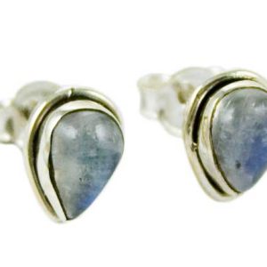 Silver Earring Stud Labradorite